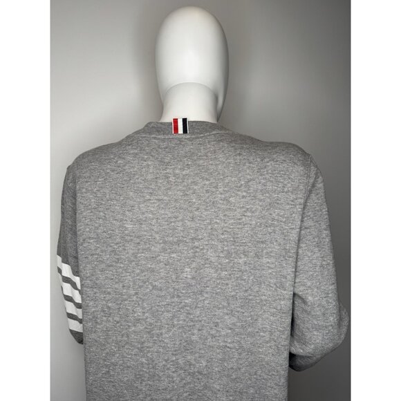 Excellent Thom Browne Grey Stripe 4 Bar Sweatshirt Crew Mens Size 2 S Cotton - Picture 5 of 12
